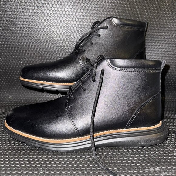 Cole Haan Grand Plus Ultra Chukka Black Leather Comfort Boot Men's Size 8.5M - Picture 1 of 9